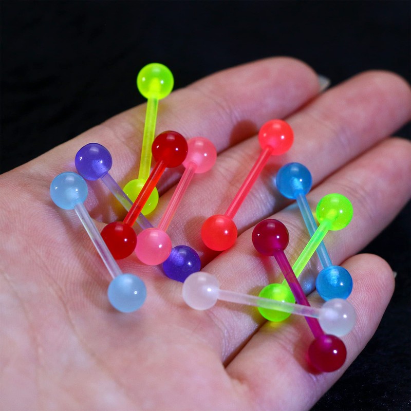 CM Crareesi Mania 10 anillos de lengua que brillan en