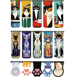 Lumbor37 Marcadores Magnéticos, Marcapáginas de Libros, Marcador Magnético Artístico con Forma de Gato Ideal para Marcar Páginas en Libros, Libros de Texto y Revistas Mientras Lees o Tomas Notas(15P)