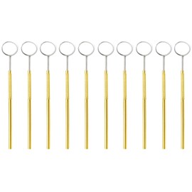 AAProTools 10 Piece Gold Plated Dental Mouth Mirror #5 W/Handle Dental Instrument