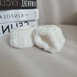 Anti-Drip Face Washing Headband and Wristband Set (2 Pcs) White 5ea