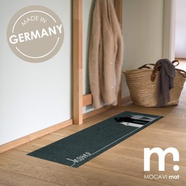 MOCAVI Hygge Home Shoe Parking Mat 30 x 100 cm Indoor and Outdoor Anthracite Boot Mat Slim Long Washable Patio Mat Mini Runner Hallway Rimless Non-Slip