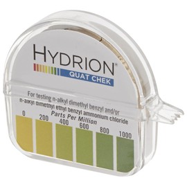 Micro Essential Lab QC-1001 Plastic Hydrion High Range Quat Check Test Paper Dispenser, Single Roll, Food Service Test Strips, 0 - 1000 ppm (Case of 10)