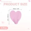 sourcing map Heart Shaped Decorative Wall Hooks, Pink, 5 Pcs