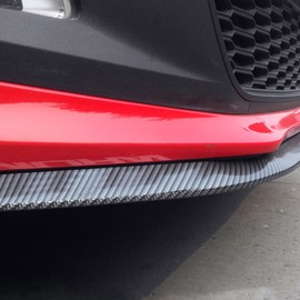 Car Front Bumper Protector Self-Adhesive Auto Splitter Body Spoiler Skirt Rubber Bumper Lip Trim Spoiler 2.5M/8.2ft(Carbon Fiber Black)