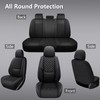 WENNFOUR Full Coverage Black Leather Car Seat Covers Full Set