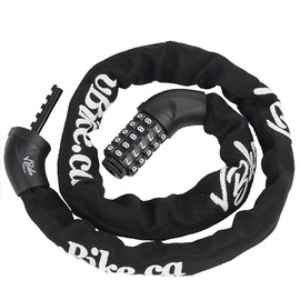 vBike Combination Chain Lock, Solid Stainless Steel, 5-Digit Resettable Chain Lock, Weatherproof Heavy Duty Anti-Theft Chain Locks for E-Bike, Bike, Scooter & Motorcycle, Anti-Sawing Chain Lock 100cm