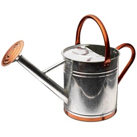 Gardman 8330 Galvanized Watering Can with Copper Accents,  1.9 Gallon