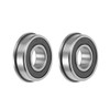 sourcing map Flange Ball Bearing Chrome ABEC-3 Bearing FR8-2RS 2Qty