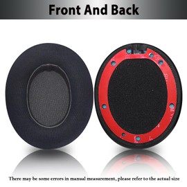 Adhiper Replacement Ear Pads for Beats Studio 3,Ear Cushions for Beats Studio 2&Studio 3 Wired & Wireless Headphones with Soft Cooling Gel,Smooth Ice Silk Cloth(Black)