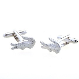 MRCUFF Alligator Gator Pair Cufflinks in a Presentation Gift Box & Polishing Cloth