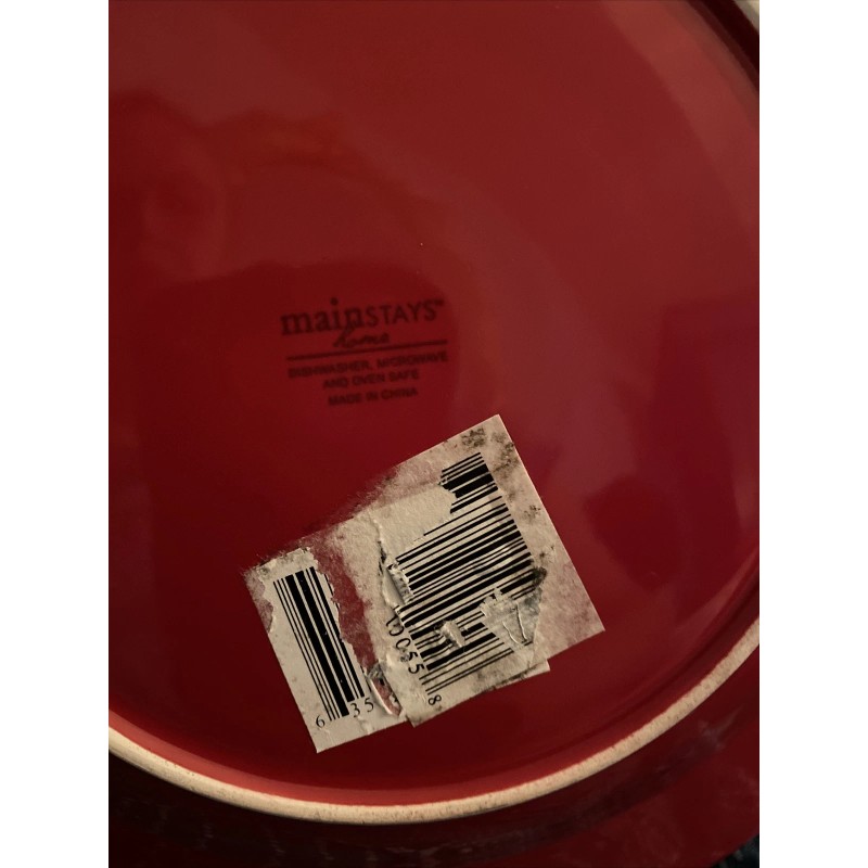 Mainstays Home Cherry Red Set of (4) 10” Luncheon Plates