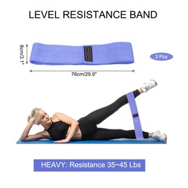 PATIKIL 3 Pieces Booty Resistance Bands for Working Out Non-Slip Workout Fabric Resistance Loops Elastic for Women Men Hip Leg Gym, Dark Purple(Heavy)
