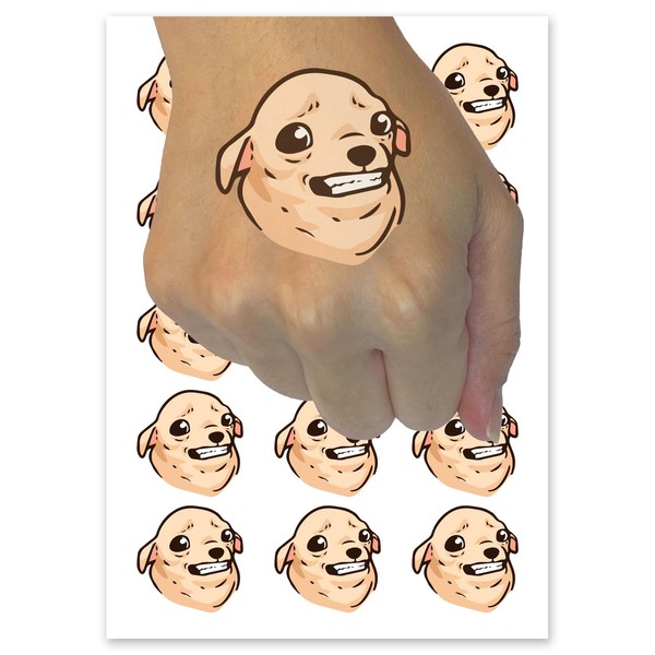 Uncomfortable Smile Chihuahua Dog Temporary Tattoo Water Resistant Fake Body