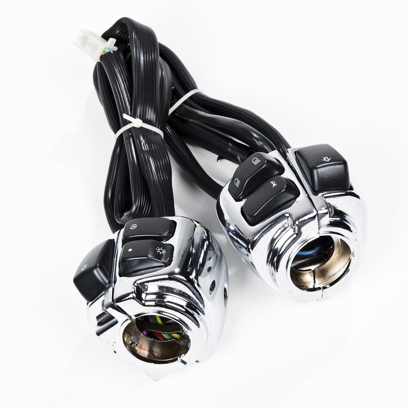 Chrome Motorcycle Handlebar Switch, 1 Pair Motorcycle Handlebar Switch Control
