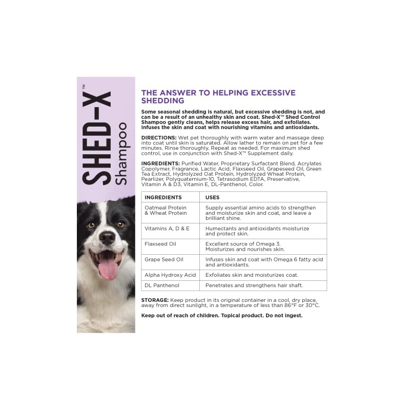 SynergyLabs Shed-X Shed Control Shampoo for Dogs; 16 fl. oz.