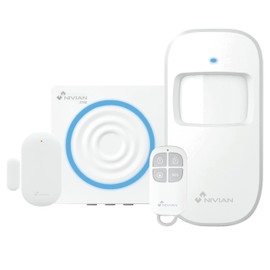 Nivian - Alarm System for Home and Business, No Monthly Fees | WiFi Alarm System with Remote Control via Your App | SOS Function | Easy Installation without Cable