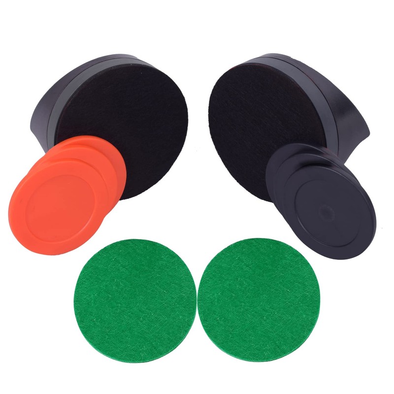 Air Hockey Pushers and Air Hockey Pucks, 2 PCS Black