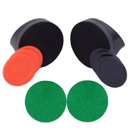 Air Hockey Pushers and Air Hockey Pucks, 2 PCS Black Striker with 3 PCS Red puck, 3 PCS Black Puck