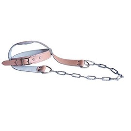 Ader Leather Head Harness w/Chain Weight Lifting Straps Chain Set