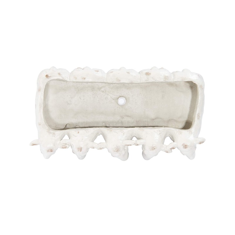 Creative Co-Op Resin Sheep Planter with Distressed Finish, White