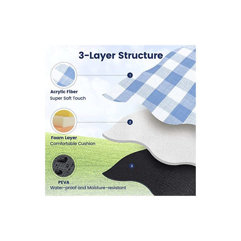 sapsisel - Manta de Picnic de 80 x 80 Pulgadas,