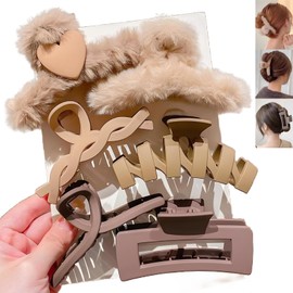 LHLZNB 6pcs Claw Clips for Thick Hair, Hair Clips for claw clips womenmen and Girls Use, Strong Large Hold Hair Claw Nonslip Hair Clamps for Hair Decoration，claw clip set