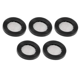 Haobase 5Pcs Black Rubber Flat Washer 3/4" 24mm OD 16mm ID 3mm Thickness with Stainless Steel Filter for Faucet Pipe Water Hose