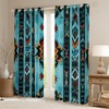 Feelyou Deep Blue Southwestern Darkening Drapes (2 Panels, 38 x