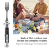 Folding Spring Camping Fork One Button Flick 304 Stainless Steel