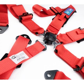 NRG Innovations NEW NRG 5 POINT SFI APPROVED CAM LOCK SEAT BELT HARNESS IN RED SBH-B6PCRD