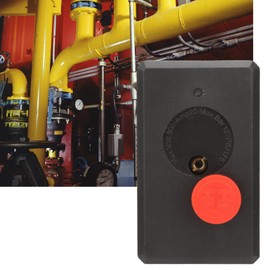 3 Phase Single Hole Pressure Switch,75 to 175PSI G1 4 380V Vertical Type Air Compressor Pressure Switch Control Valve with On Off Red Switch Replacement Part for Air Compressor