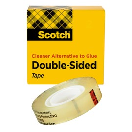 Scotch Scotch Double Sided Tape, 1/2 in x 900 in, Permanent, 1/Pack (665)