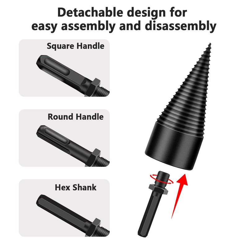 Thapncow 32mm Drill Cone Splitter, Professional Wood Splitting Drill Bit