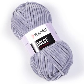 Yarn Art Dolce Yarn 100% MicroPolyester Velvet Blanket Amigurumi Super Bulky :6 Baby Chenille Yarn (1 Skein, 782-GRAY Blue)