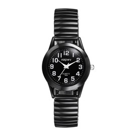 Automatic Mechanical Steel Wristwatch Waterproof Watch: Women's Men's Elastic Strap Easy to Read Dial Simple Watch Black Arabic Numeral Watch Simulation Quartz Student Popular Black, Black Dial -