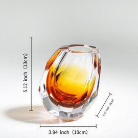 YAOYUAN Hand Blown Glass vase - Elegant mini Bud vases for Console Table Decor, Beautiful Blown Glass Decor & Diffuser, Perfect Home Decoration (Large)
