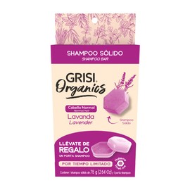 Shampoo Sólido de Lavanda para Cabello Normal, 75gr