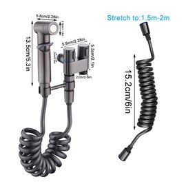 suaywo Bidet Handbrause für Toilette Handbrause Bidet Wasserhahnspender mit 1-in-2-out-Doppelsteuerventil Handbrause Toilette Mit 2m Brauseschlauch Edelstahl Handbrause für Badezimmer und Toiletten