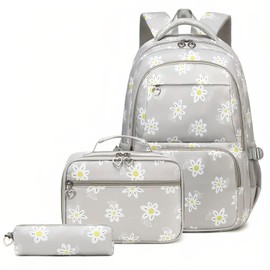 VIDOSCLA Girls Daisy Backpack Elementary Students BookBag School Bag for Kids