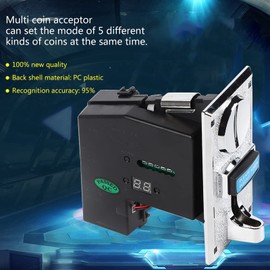 Coin Slot Machine, Coin Checker Coin Machine Replacement for Washing Machine Coins Acceptor Machine 6 Types Coins, for Slot Machines, Vending Machines, Toy Cars