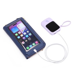 GOIACII Phone Purse Crossbody Bags for Women Small Travel Wallet Touch Screen RFID Blocking Dark Blue