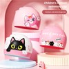 Pink Swimming Cap for Girls Age 3-12, Adorable Cat