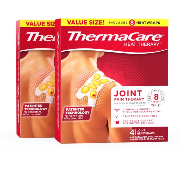 ThermaCare Portable Heating Pad, Joint and Muscle Pain Relief Patches, Multi-Purpose Heat Wraps, 8 Count