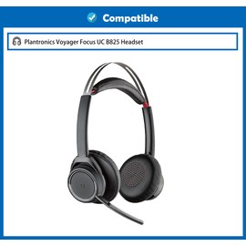 DowiTech Professional Replacement Earpads Cushion Compatible with Plantronics Voyager Focus UC B825 Headset Ear Pads with Skin-Friendly Leather and Memory Foam