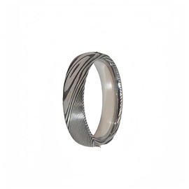 ZXSPGSS Men's Damascus Steel Ring Size 8-12 Natural Meteorite Patterns 6mm Width Ideal for Everyday Wear Gifts For Men, Damascus Steel, No Gemstone