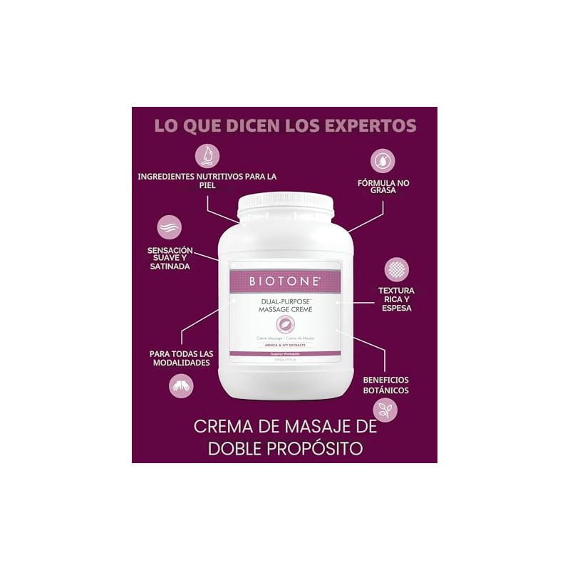 Crema para masajes Biotone con doble propósito