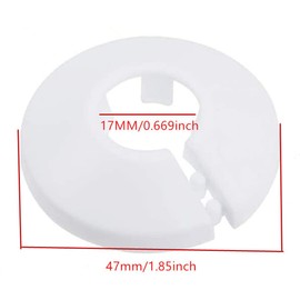 4 pcs Wall Flange outer diameter flange Easy Installation Plastic Radiator Escutcheon Water Pipe Drain Line Cover Collar pipe cover ecoration Pipe Collars pipe hole covers16mm White)