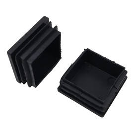 Pack of 50 NUZAMAS Square Black Plastic End Caps,40 x 40mm Plastic Plugs,Square Tube Anti-Slip Mat, Plastic Caps End Tube Insert for Chairs Desks Tables Beds Furniture Foot Plug Steel Pipe Cover