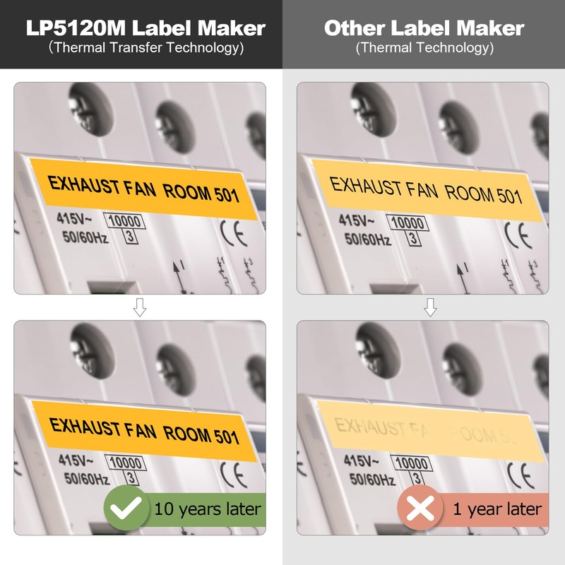SUPVAN LP5120M Label Maker Machine with Keyboard & AC Adapter,