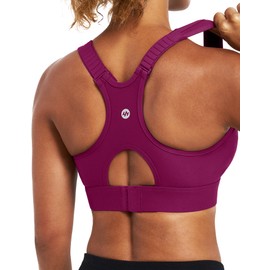 Ewedoos Sports Bras for Women High Support Racerback High Impact Padded Sports Bra Large Bust for Workout Running Yoga Fuchsia